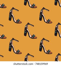 Shoes, pattern, vector illustration    