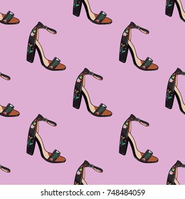 Shoes, pattern, vector illustration   