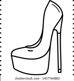 Shoes for pole dance icon in outline style. Coloring template for modification and customizing  according to a specific task.