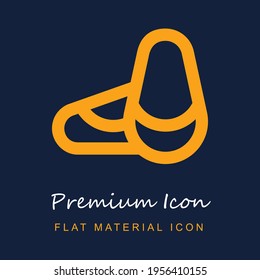 Shoes premium material ui ux isolated vector icon in navy blue and orange colors