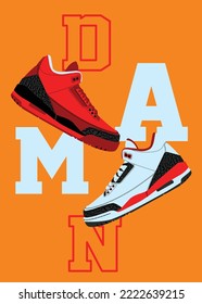 shoes print vector footwear illustration