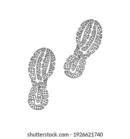 shoes print vector icon illustration