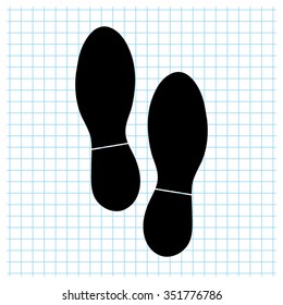 Shoes prints - black vector icon