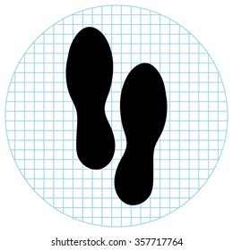 Shoes prints  - black vector icon