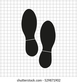 Shoes prints  - black vector icon
