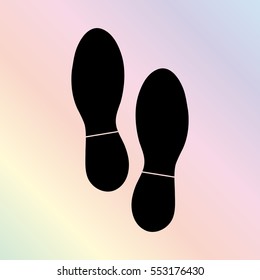 Shoes prints  - black vector icon