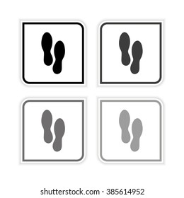 Shoes prints  - grayscale vector icon