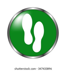 Shoes prints - green vector icon