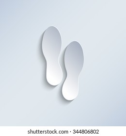 Shoes prints - paper vector icon