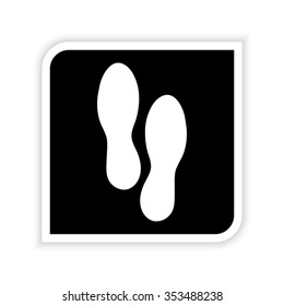 Shoes prints  - white vector icon