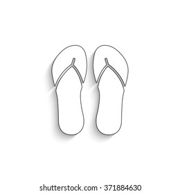 Shoes prints - white vector icon with  shadow