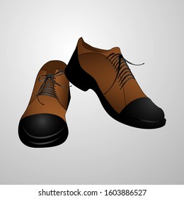 Shoes realistic set with men shoes isolated vector illustration.