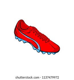 Shoes red single illustration football soccer