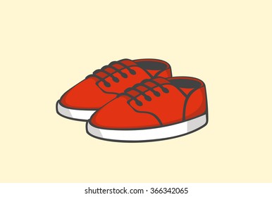 shoes. red sneakers. vector