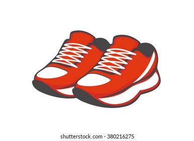 shoes. red sneakers. vector