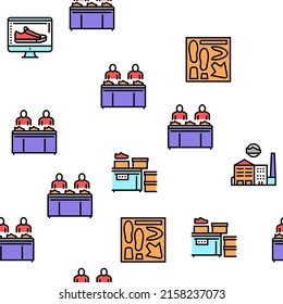 Shoes Repair Service Vector Seamless Pattern Thin Line Illustration