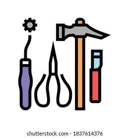 shoes repair tools color icon vector. shoes repair tools sign. isolated symbol illustration