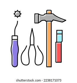 shoes repair tools color icon vector. shoes repair tools sign. isolated symbol illustration