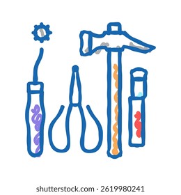 shoes repair tools doodle icon sketch vector. shoes repair tools sign. isolated symbol illustration