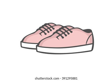 shoes. rose quartz sneakers. vector