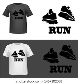 Shoes Run, illustration of Shoes, sticker, Shoes, Run, tshirt print, vector illustration
