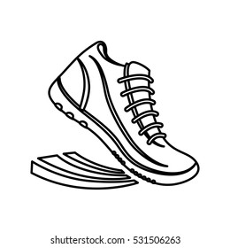shoes running pictogram icon vector illustration graphic design