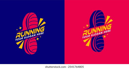 shoes running sport logo design template,tournaments and marathon