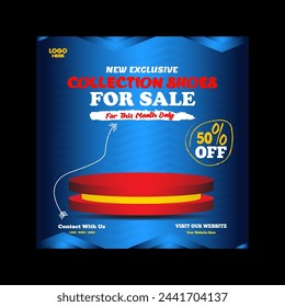 Shoes sale for social media banner and  post template design