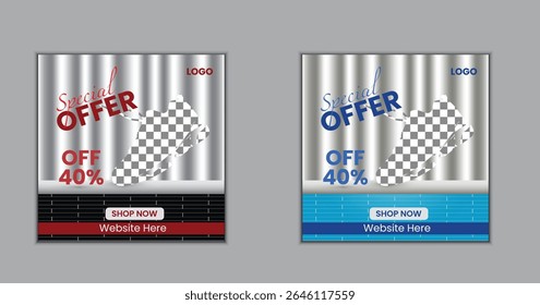 Shoes sale social media post design template