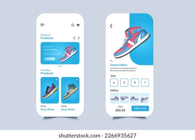 Shoes sale user interface elements for any design. Flat design colored UI kit collection.