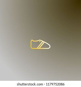 shoes or sandal, apparel logo or icon with golden color