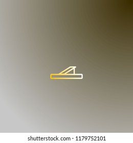shoes or sandal, apparel logo or icon with golden color