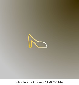 shoes or sandal, apparel logo or icon with golden color