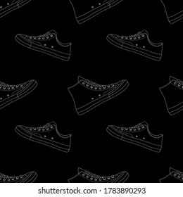 shoes seamless pattern with a black background