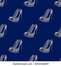 Shoes seamless pattern. Cartoon style pattern design.