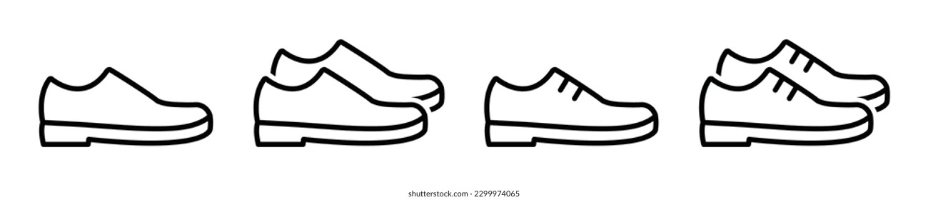 Shoes set icon. Leather shoe icon, vector illustration
