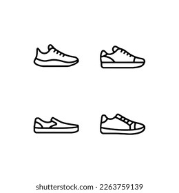 shoes set icon on white