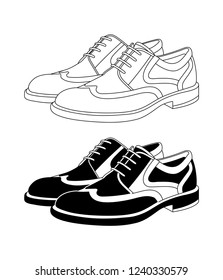 Shoes set illustration, shoes icon, vector illustration.