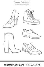 Shoes SET Illustrator vector template	