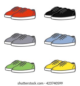 Shoes. Set of sneakers. Vector illustration