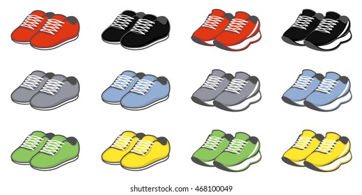 Shoes. Set of sneakers. Vector illustration