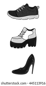 Shoes set. Vector illustration