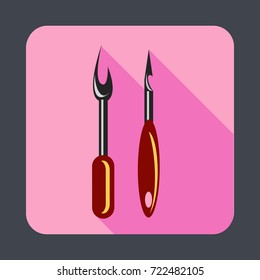 Shoes sewing tool concept background. Cartoon illustration of shoes sewing tool vector concept background for web design