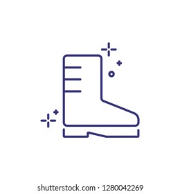Shoes shine line icon. Boot, glossy, polishing. Clothes concept. Can be used for topics like shoe shiner, polisher, service