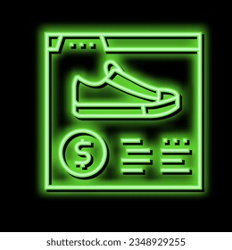 shoes shop department neon light sign vector. shoes shop department illustration