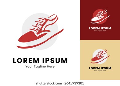 Shoes Shop Logo Design Inside a Circle. Simple, Modern Vector Template.