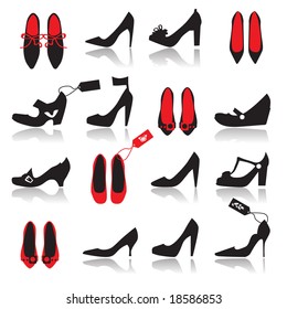 Shoes silhouette collection for your design