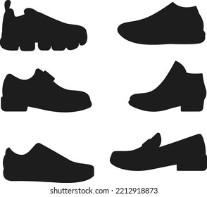 shoes silhouette isolated on white background.