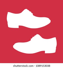 shoes silhouette on red background