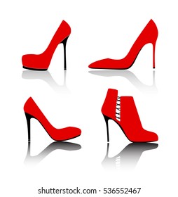 Shoes Silhouette on White Background Vector Illustration EPS10